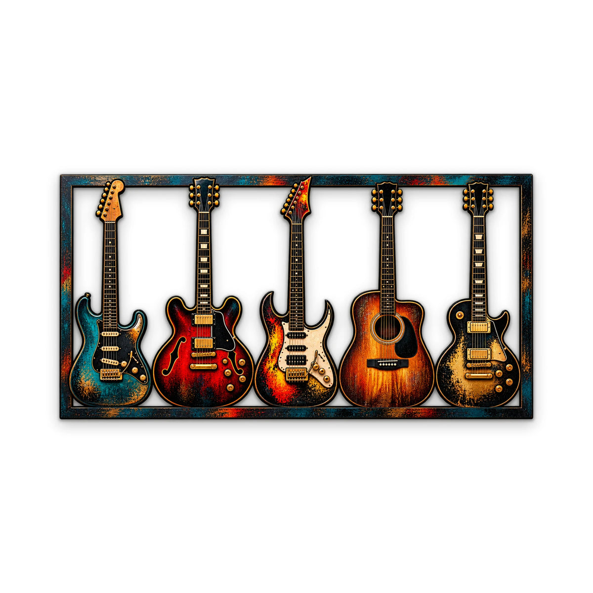 Beş Gitar Metal Tablo DEC0226