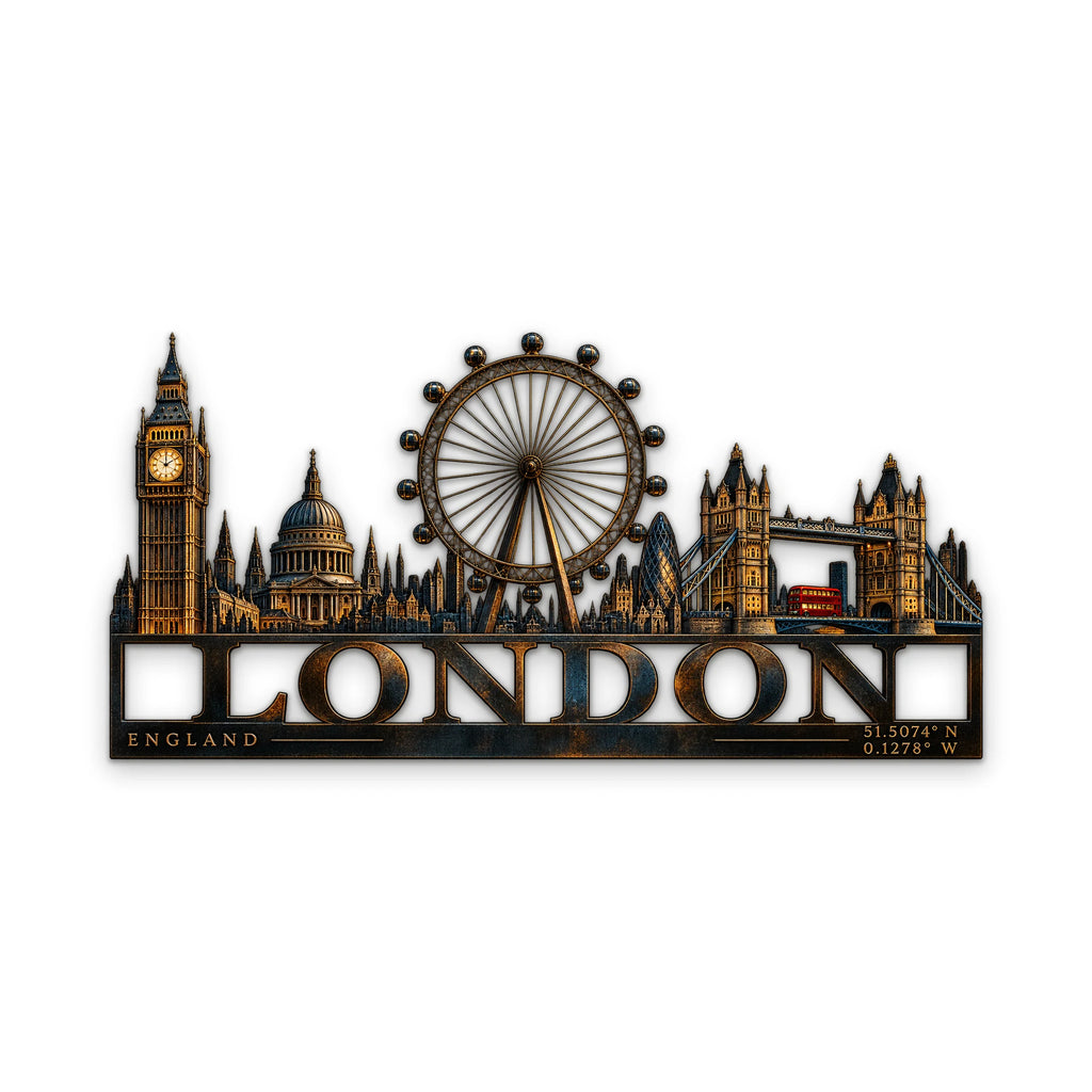 Londra Silüeti Metal Tablo DEC0236