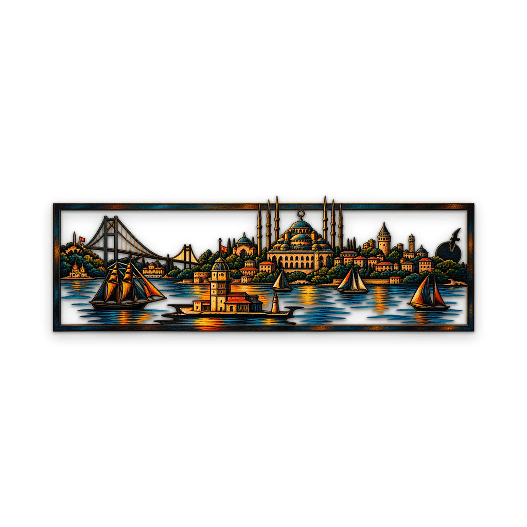 İstanbul Boğazı Panosu Metal Tablo DEC0257