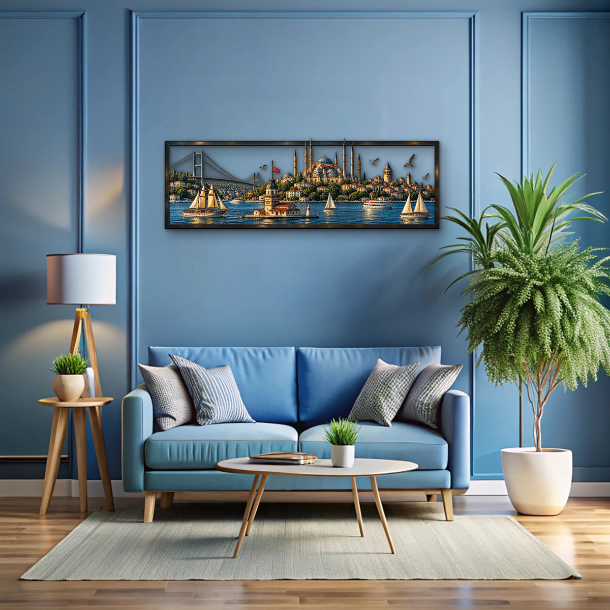 İstanbul Boğazı'nda Gün Batımı Metal Tablo DEC0258