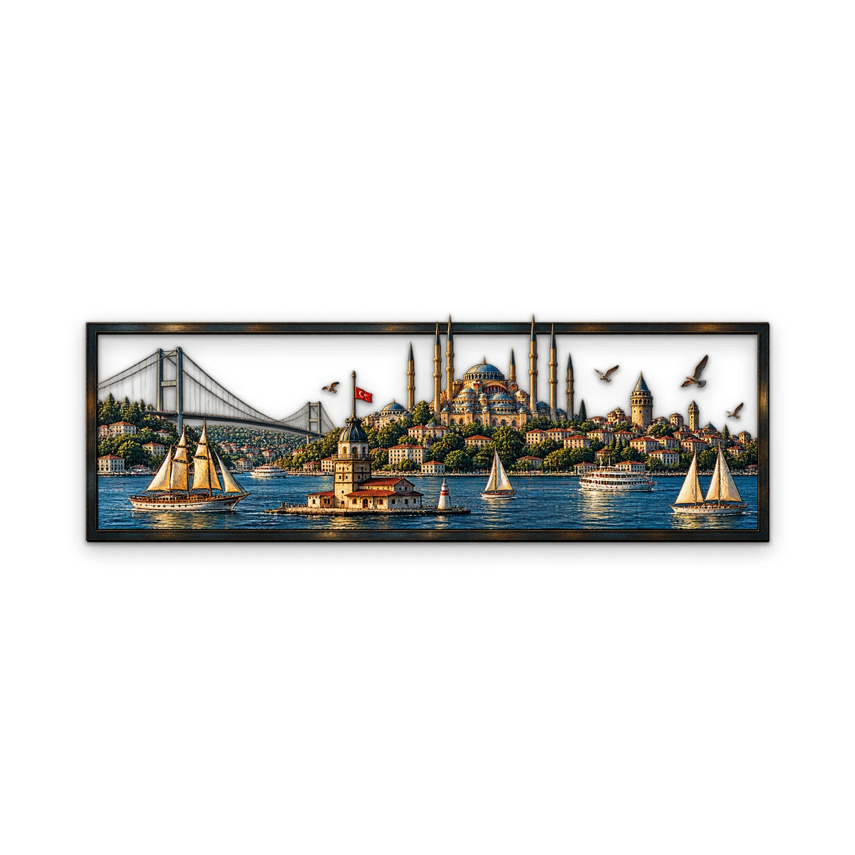 İstanbul Boğazı'nda Gün Batımı Metal Tablo DEC0258