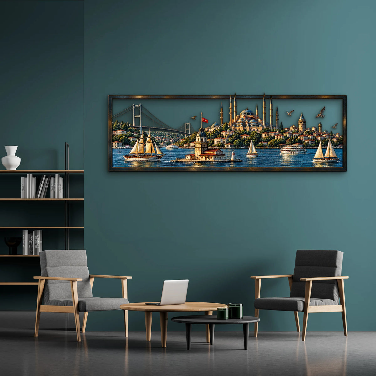 İstanbul Boğazı'nda Gün Batımı Metal Tablo DEC0258