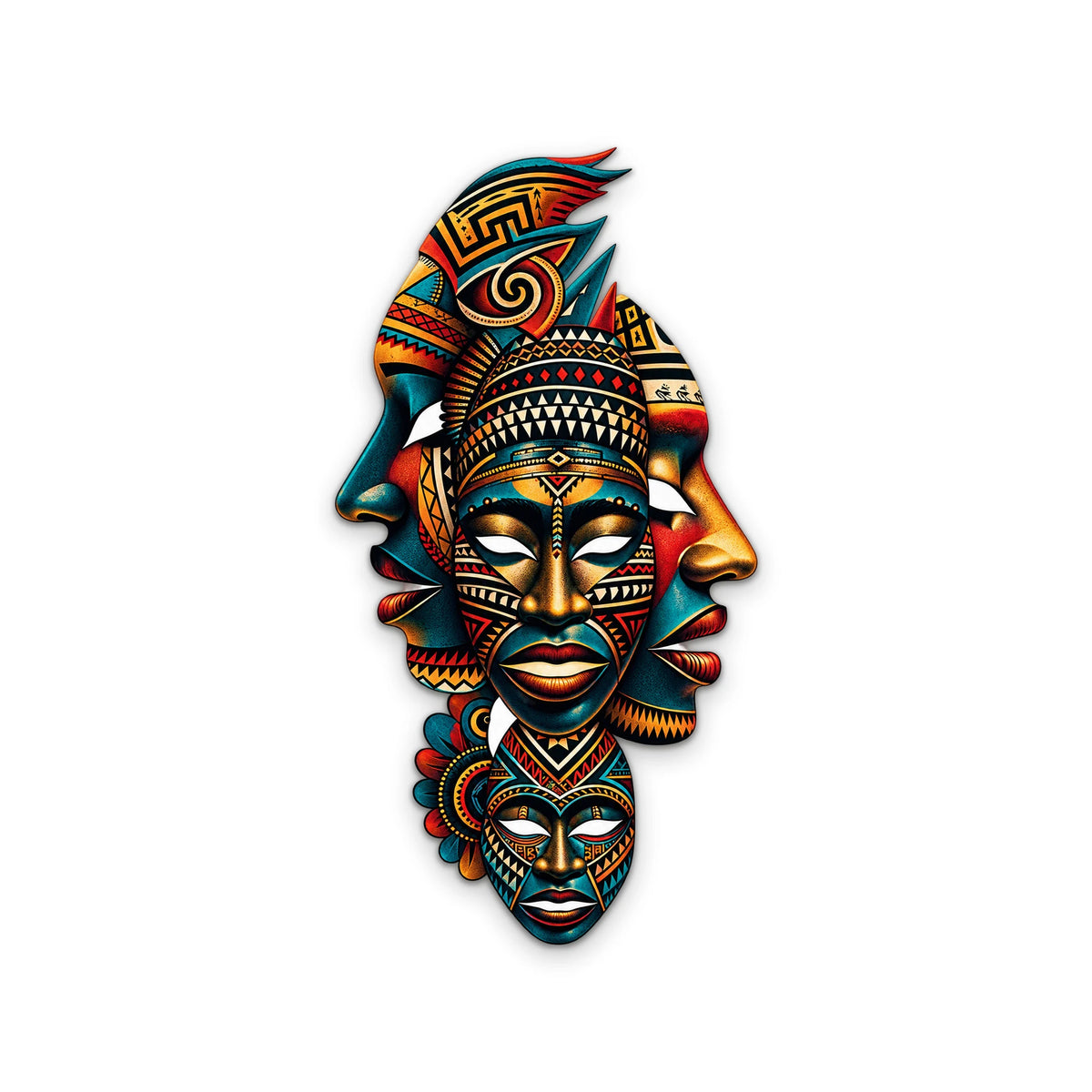 Afrika Maskesi Totemi Metal Tablo DEC0277