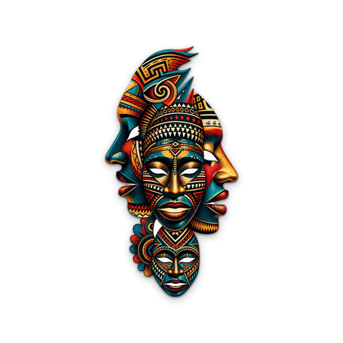 Afrika Maskesi Totemi Metal Tablo DEC0277