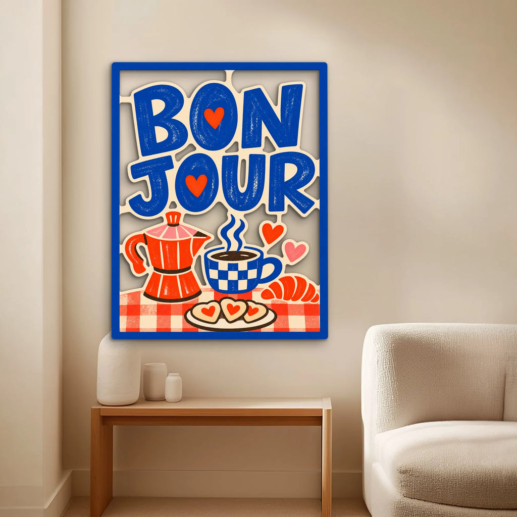 Bonjour Kahvaltı Tabelası Metal Tablo DEC0292