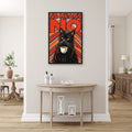 Kahveli Kara Kedi Metal Tablo DEC0297