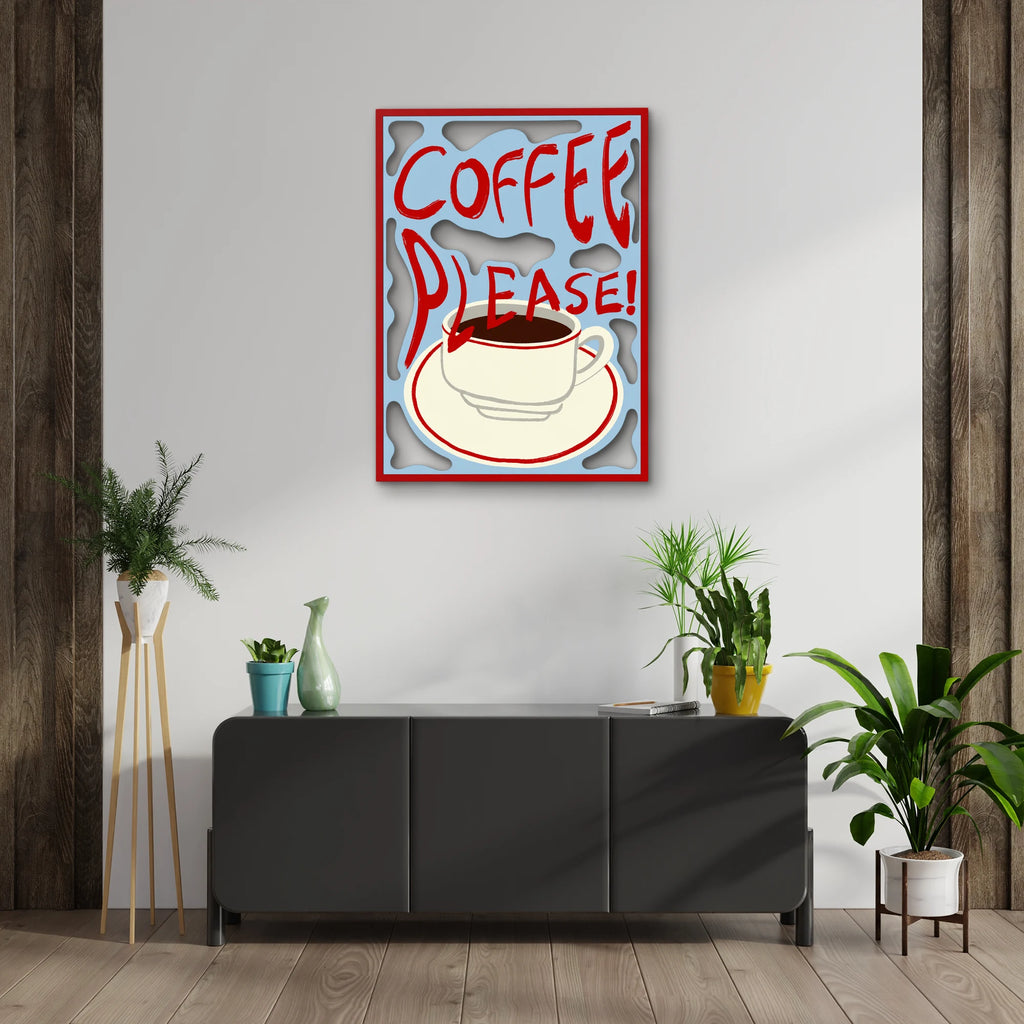 Coffee Please Kahve Tabelası Metal Tablo DEC0313