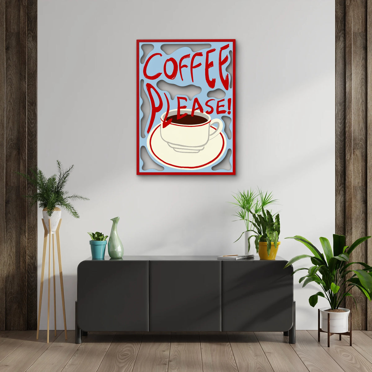 Coffee Please Kahve Tabelası Metal Tablo DEC0313