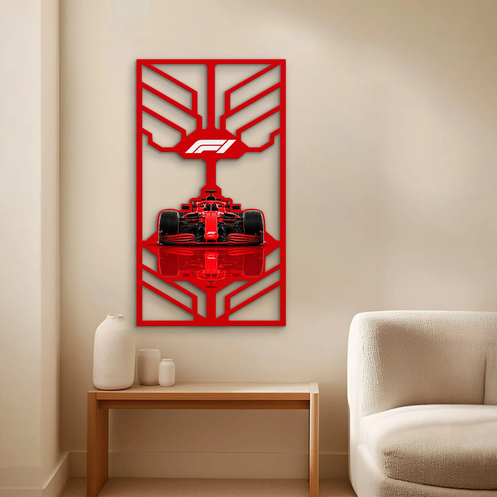 Kırmızı Formula 1 Yarış Aracı Metal Tablo DEC0317