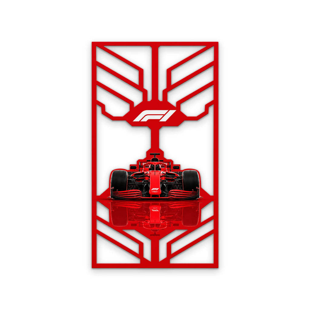 Kırmızı Formula 1 Yarış Aracı Metal Tablo DEC0317