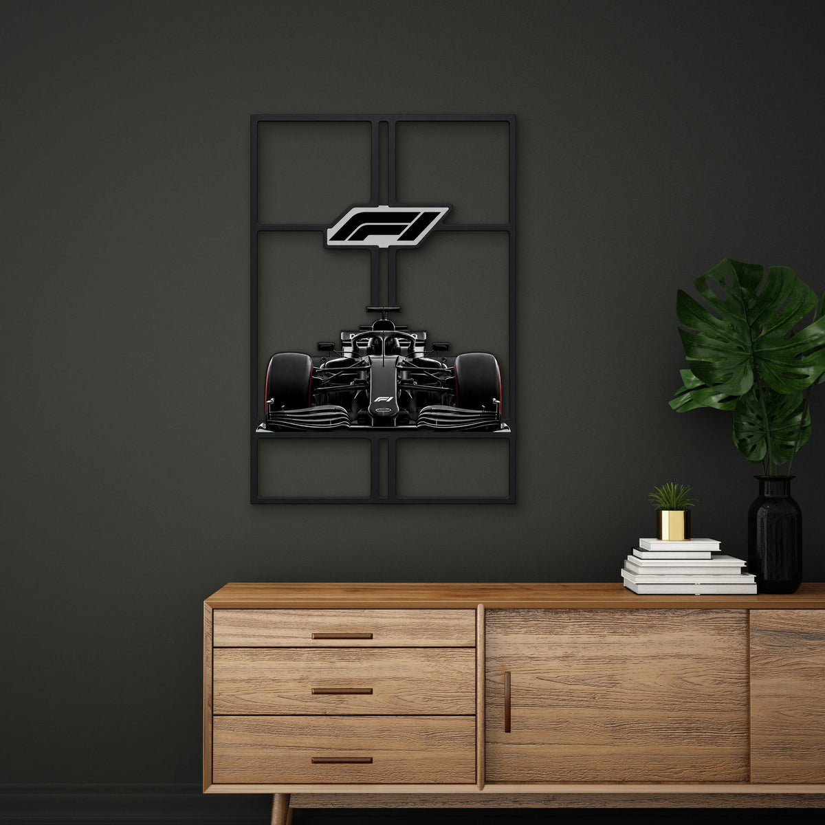 Siyah Formula 1 Yarış Aracı Metal Tablo DEC0324