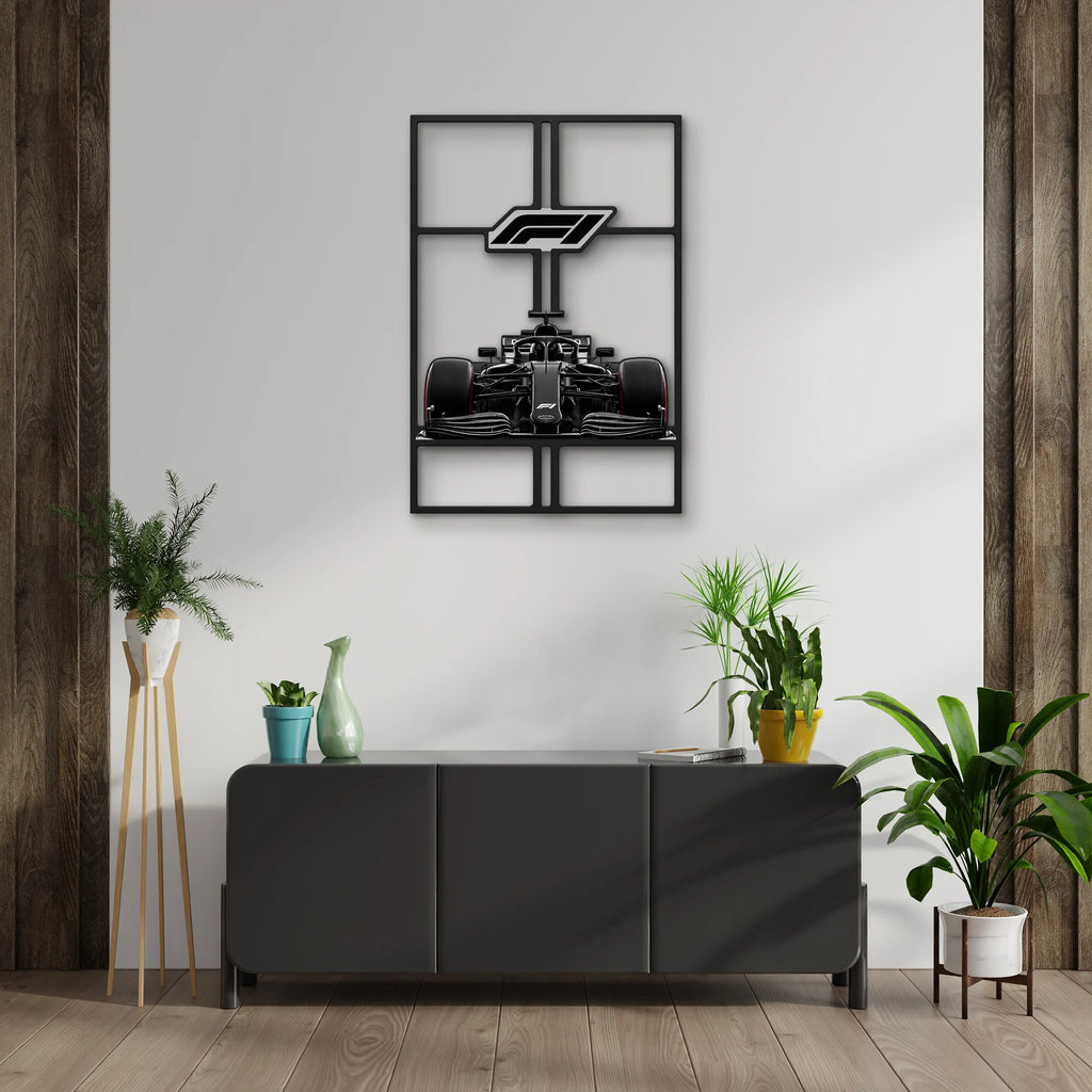 Siyah Formula 1 Yarış Aracı Metal Tablo DEC0324
