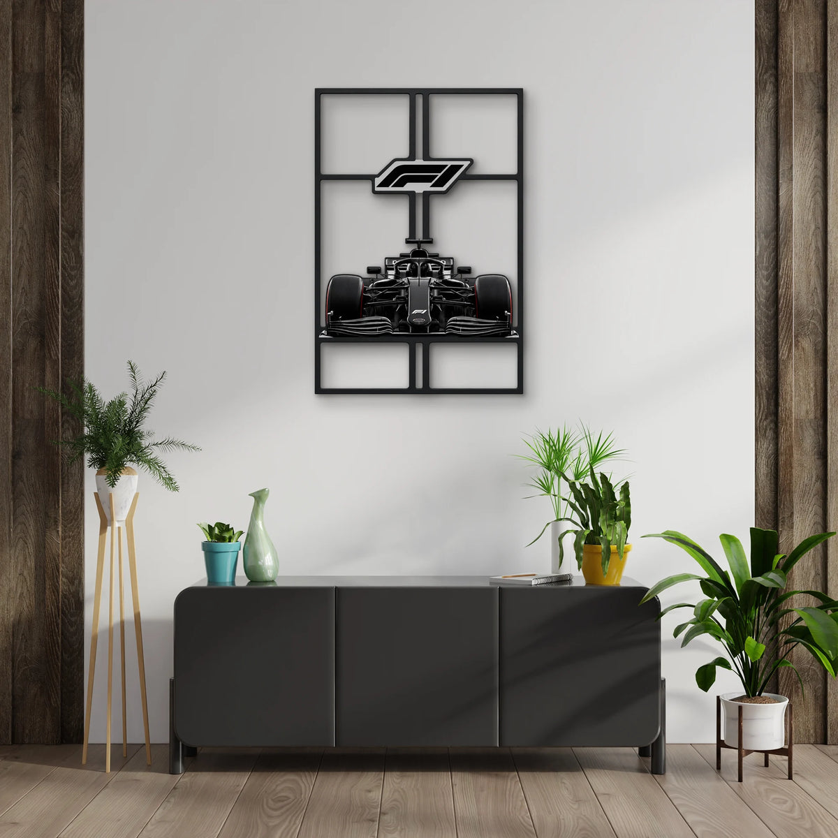 Siyah Formula 1 Yarış Aracı Metal Tablo DEC0324