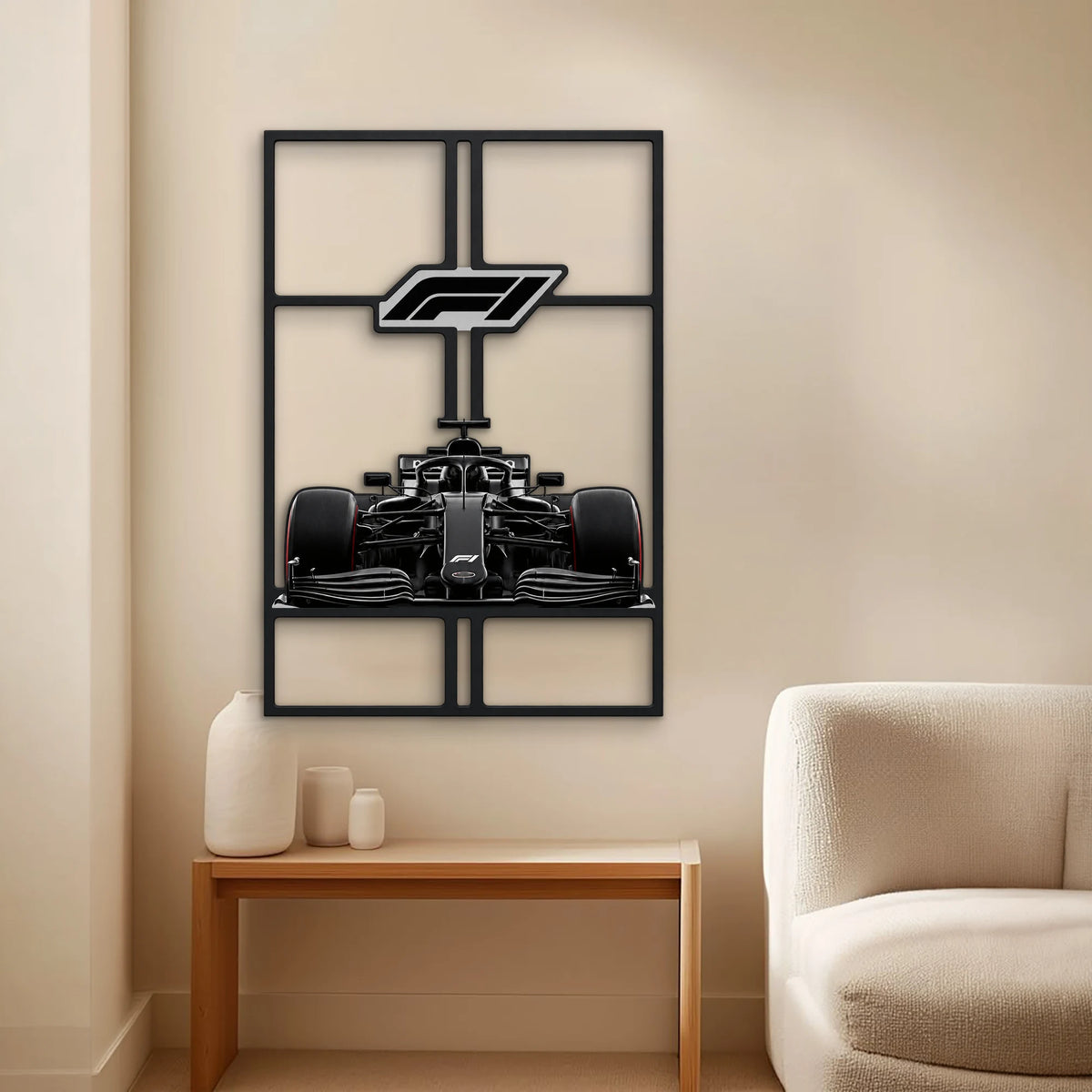 Siyah Formula 1 Yarış Aracı Metal Tablo DEC0324