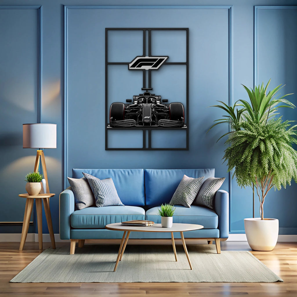 Siyah Formula 1 Yarış Aracı Metal Tablo DEC0324