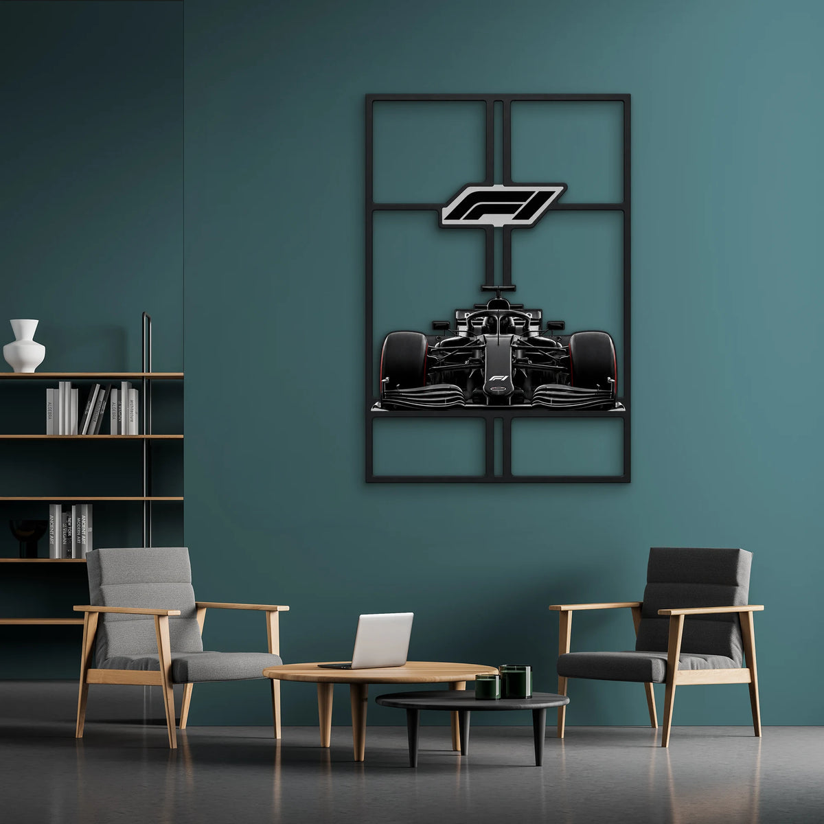 Siyah Formula 1 Yarış Aracı Metal Tablo DEC0324