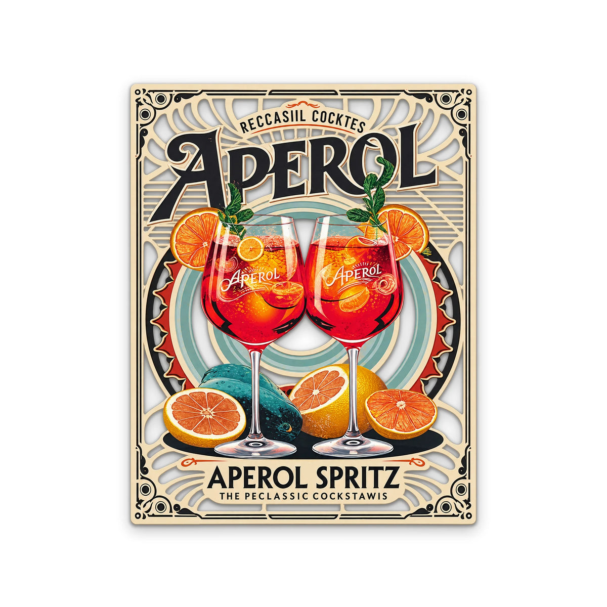 Turuncu Spritz Kokteyl Tabelası Metal Tablo DEC0338