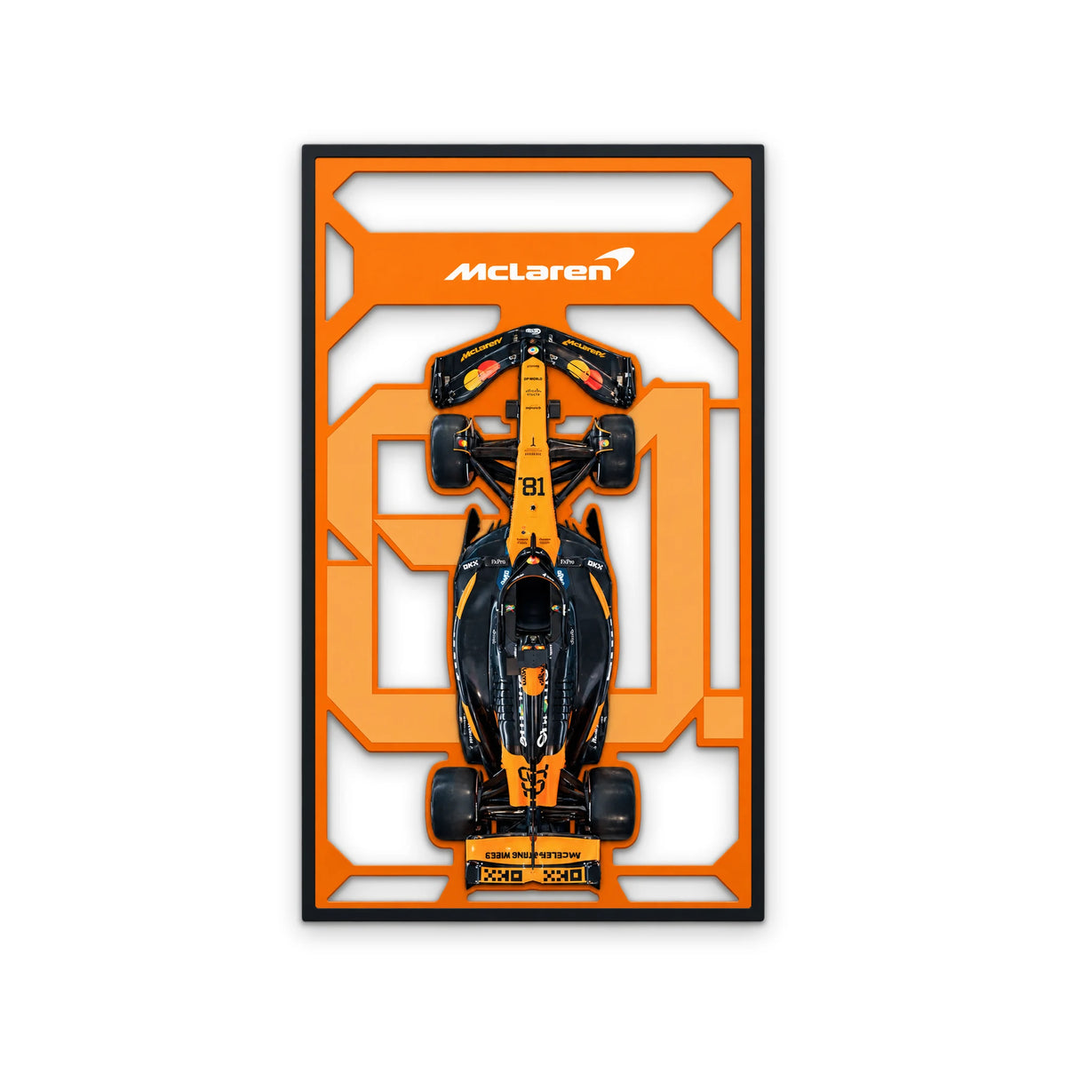 Turuncu Formula 1 Yarış Aracı Metal Tablo DEC0353