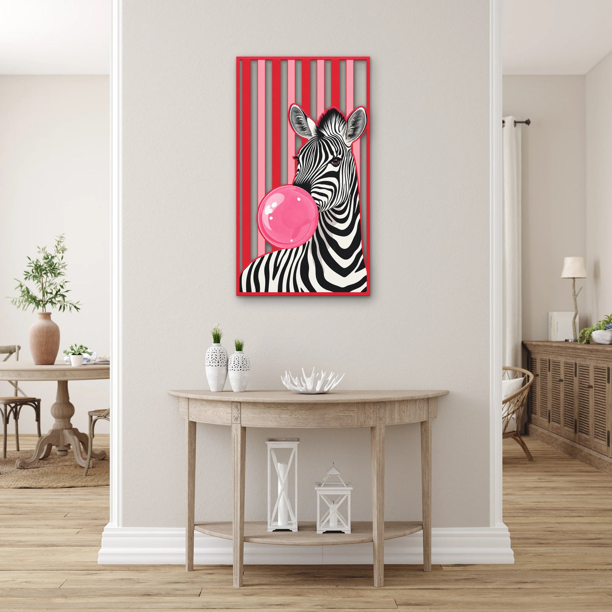 Balon Sakızlı Zebra Metal Tablo DEC0378