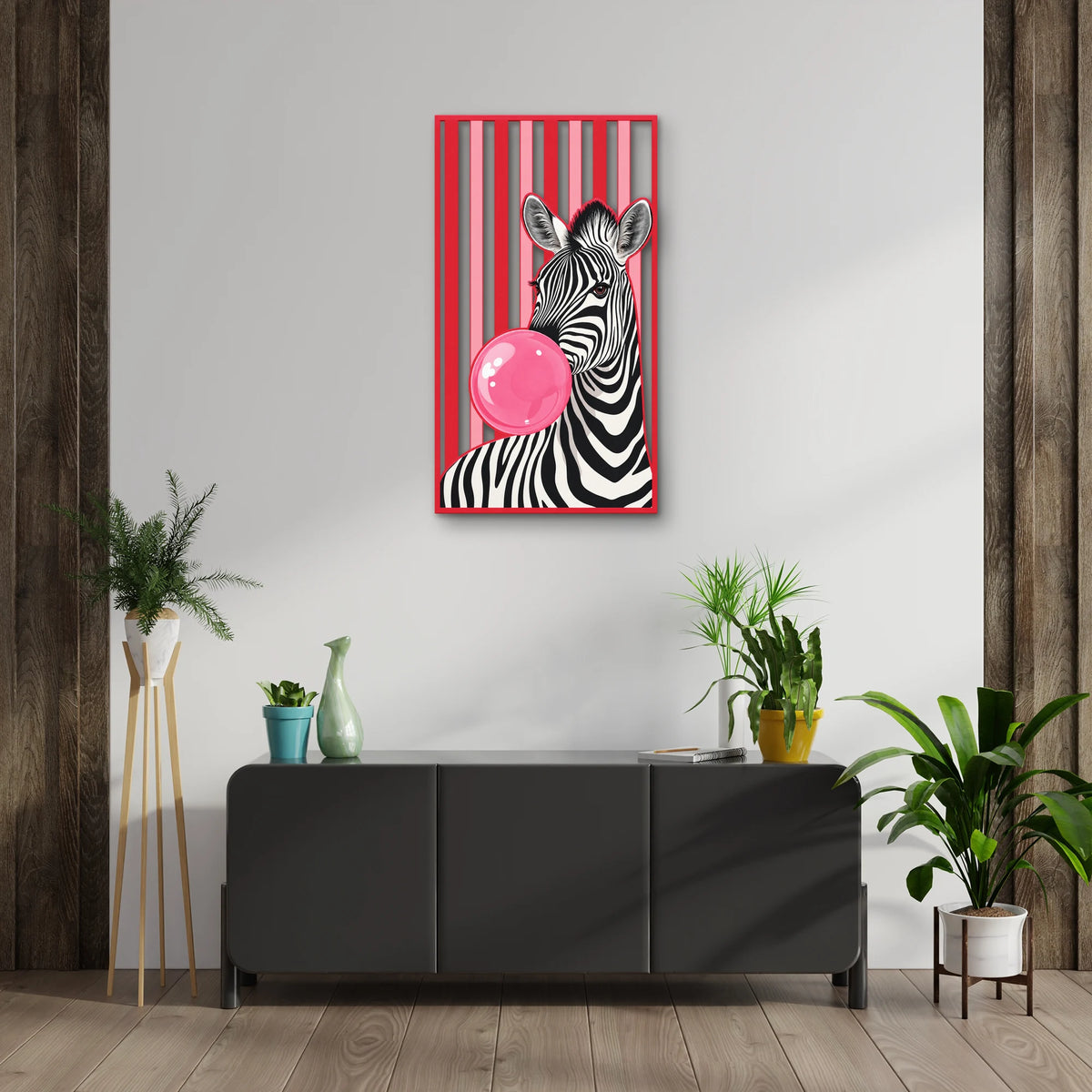 Balon Sakızlı Zebra Metal Tablo DEC0378