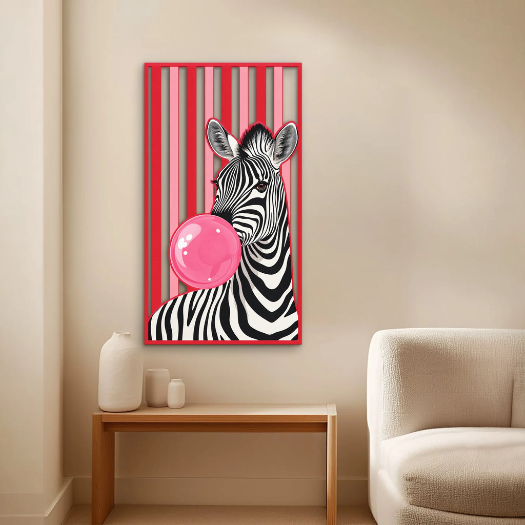 Balon Sakızlı Zebra Metal Tablo DEC0378