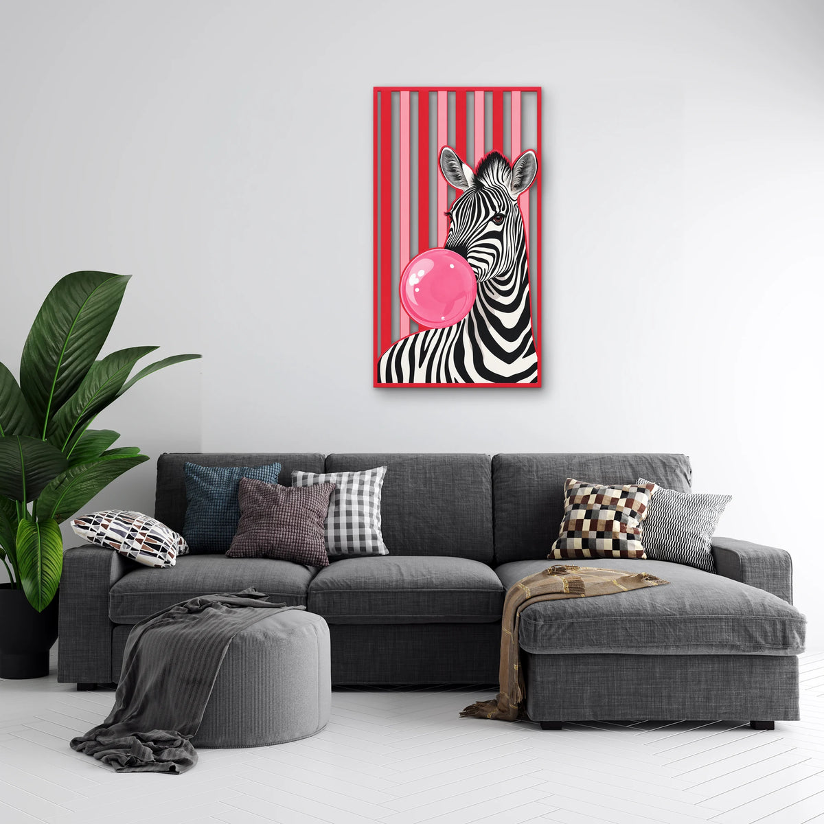 Balon Sakızlı Zebra Metal Tablo DEC0378