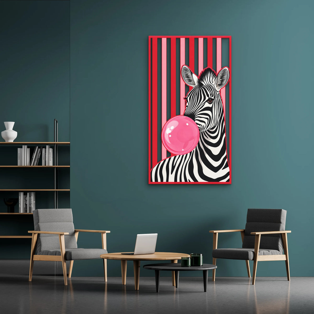 Balon Sakızlı Zebra Metal Tablo DEC0378