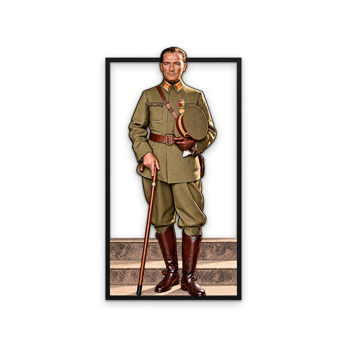 Üniformalı Atatürk Portresi Metal Tablo DEC0379