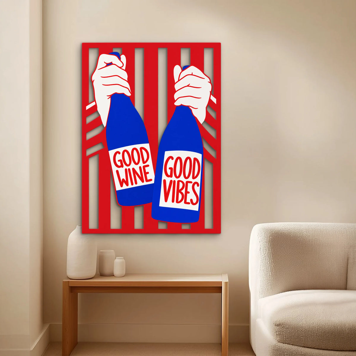 Good Wine Good Vibes Tabelası Metal Tablo DEC0392