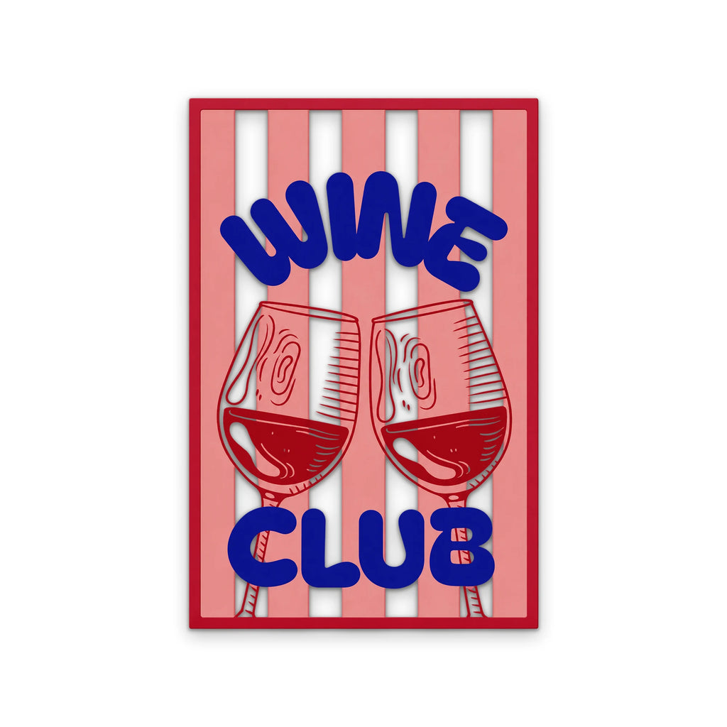 Wine Club Kadehleri Metal Tablo DEC0396