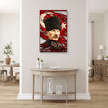 Kalpaklı Atatürk ve Türk Bayrağı Metal Tablo DEC0403