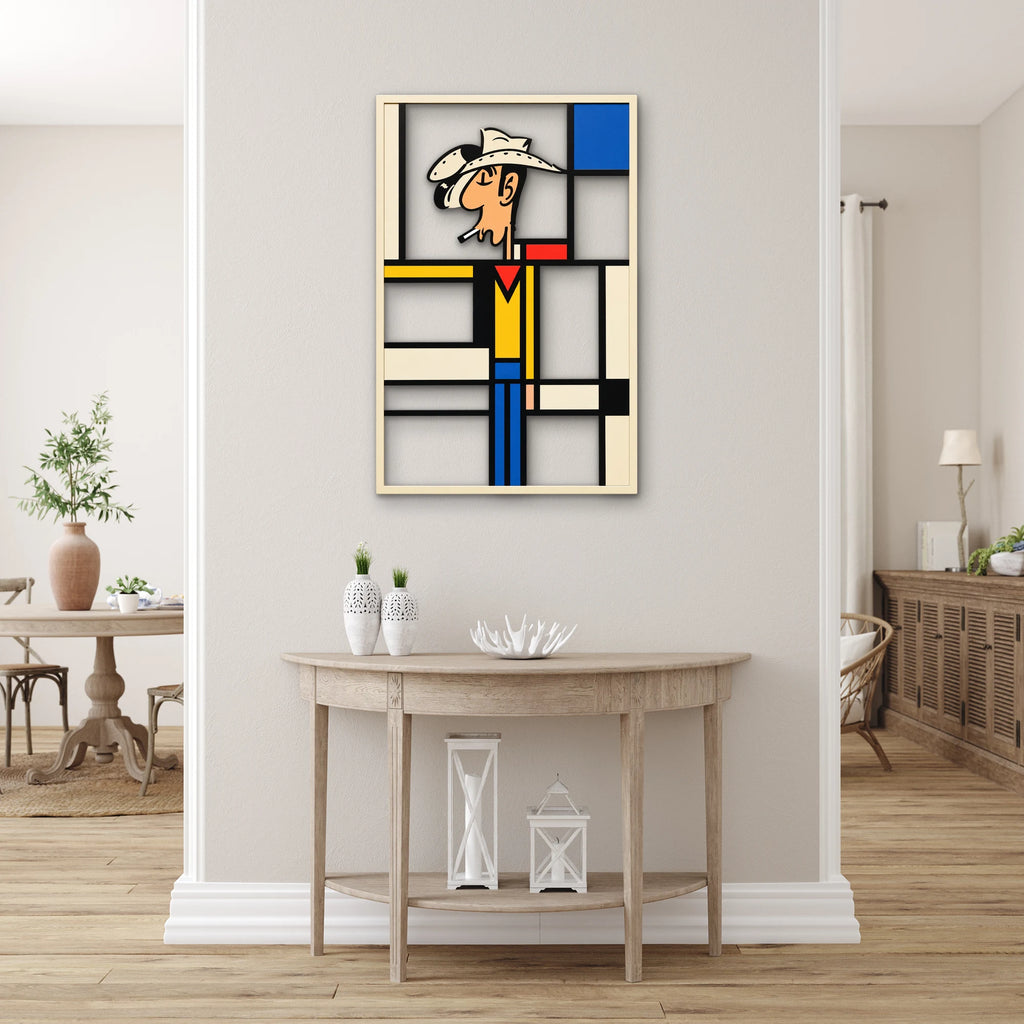 Mondrian Desenli Kovboy Metal Tablo DEC0464