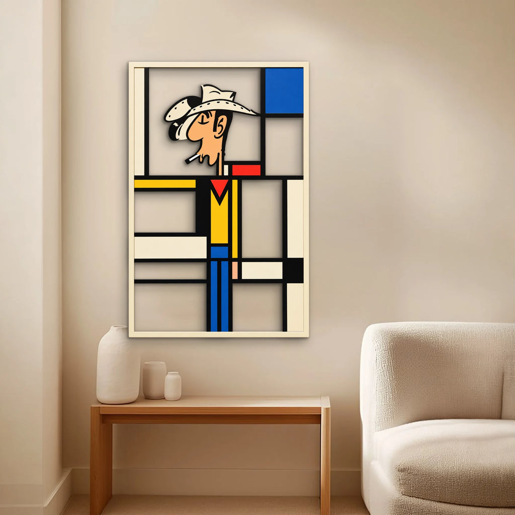 Mondrian Desenli Kovboy Metal Tablo DEC0464