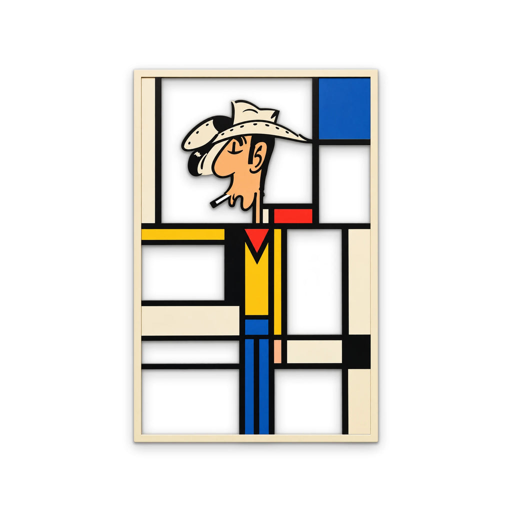 Mondrian Desenli Kovboy Metal Tablo DEC0464