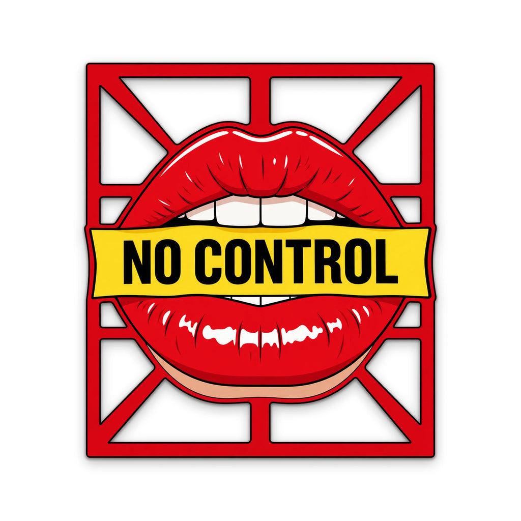No Control Kırmızı Dudaklar Metal Tablo DEC0492