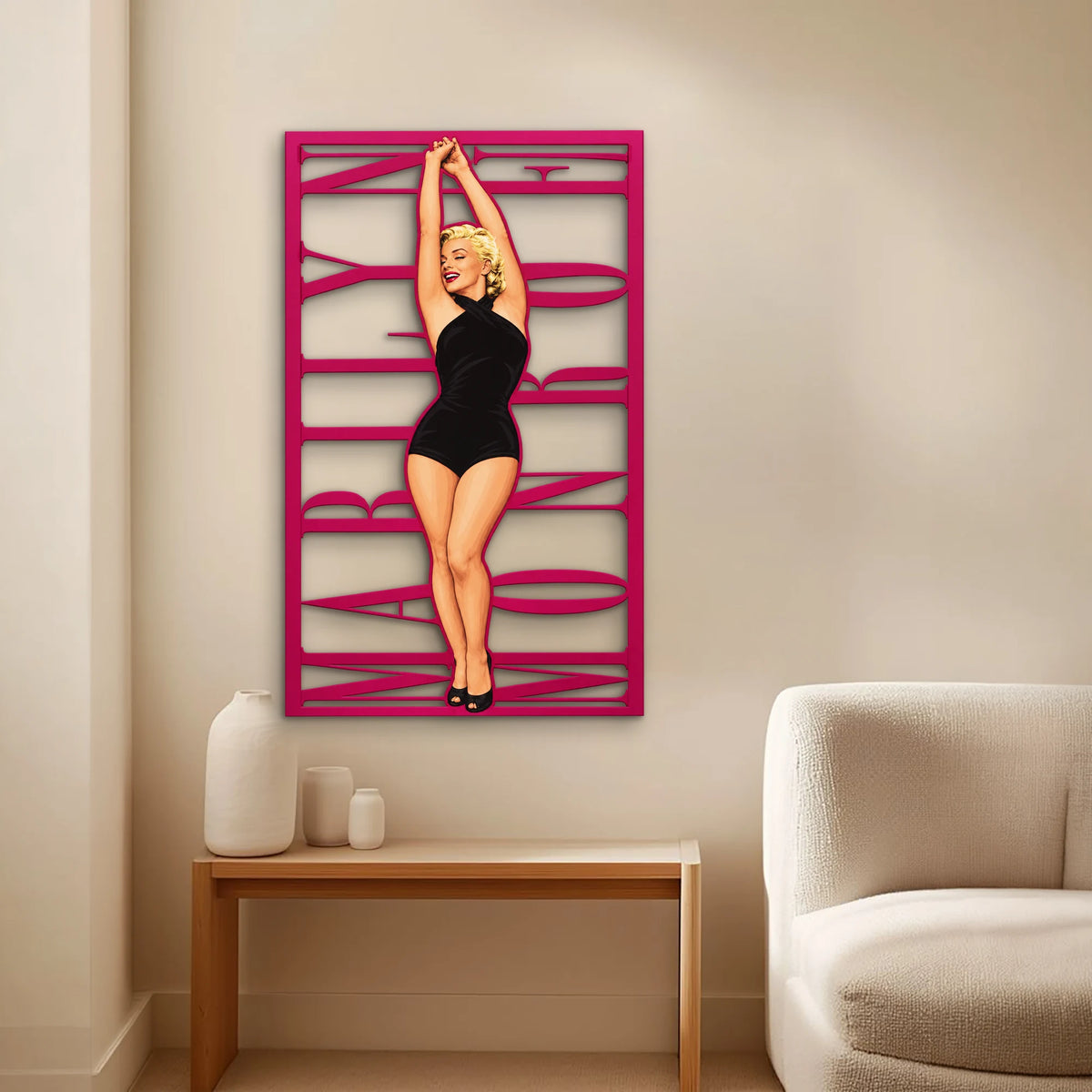 Retro Siyah Mayolu Pin-Up Metal Tablo DEC0535