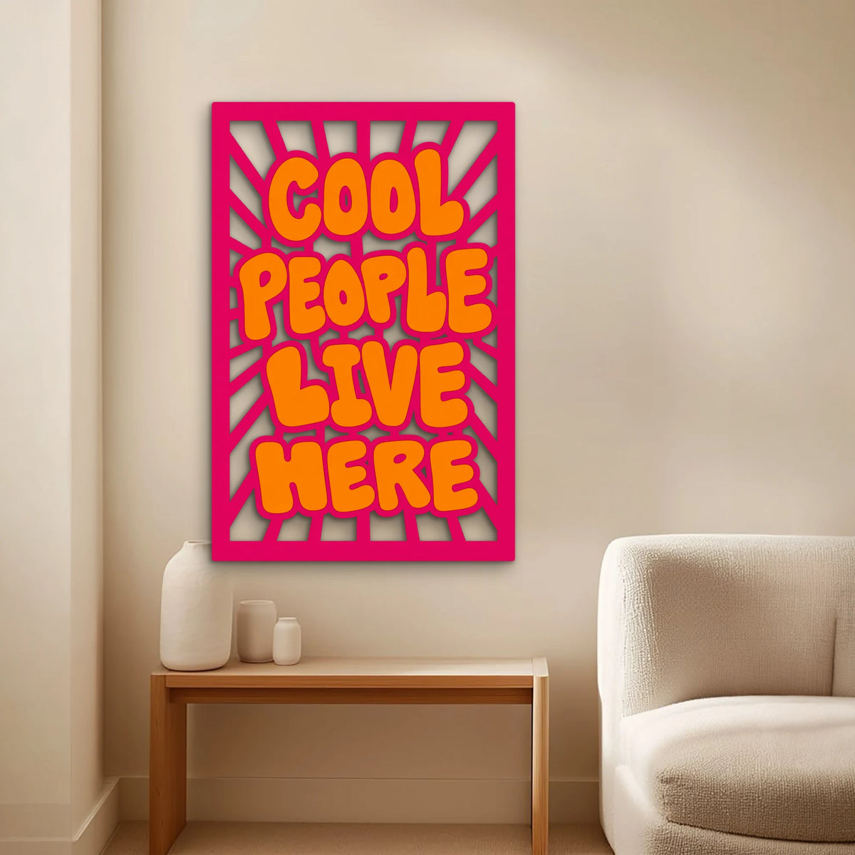 Cool People Live Here Metal Tablo DEC0546