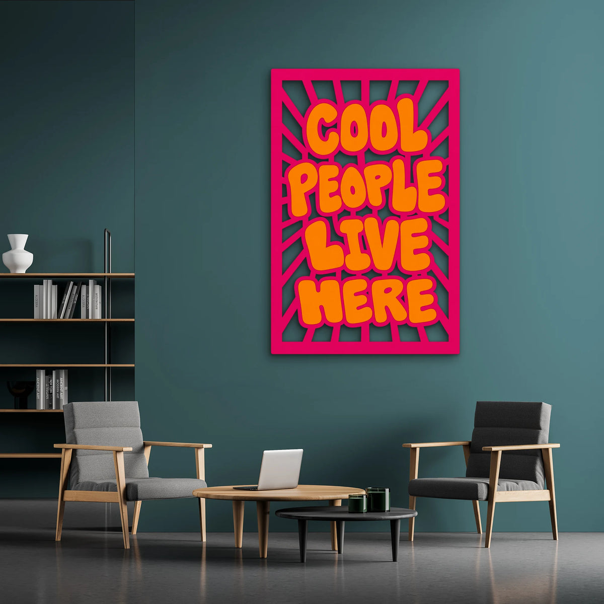 Cool People Live Here Metal Tablo DEC0546