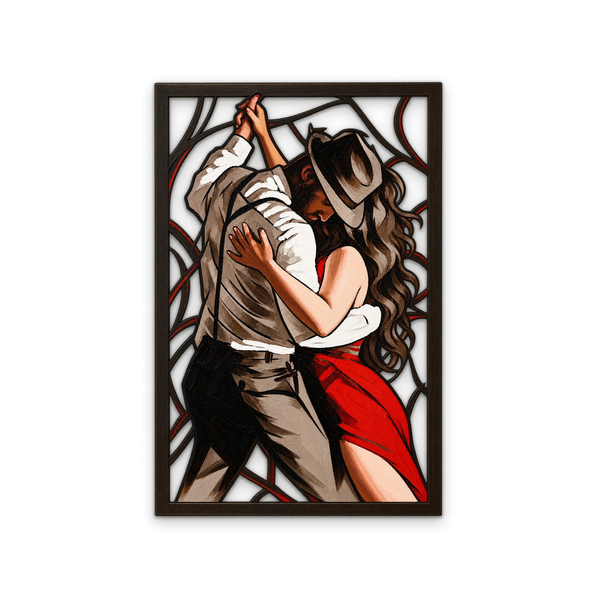 Tutkulu Tango Kucaklaşması Metal Tablo DEC0550