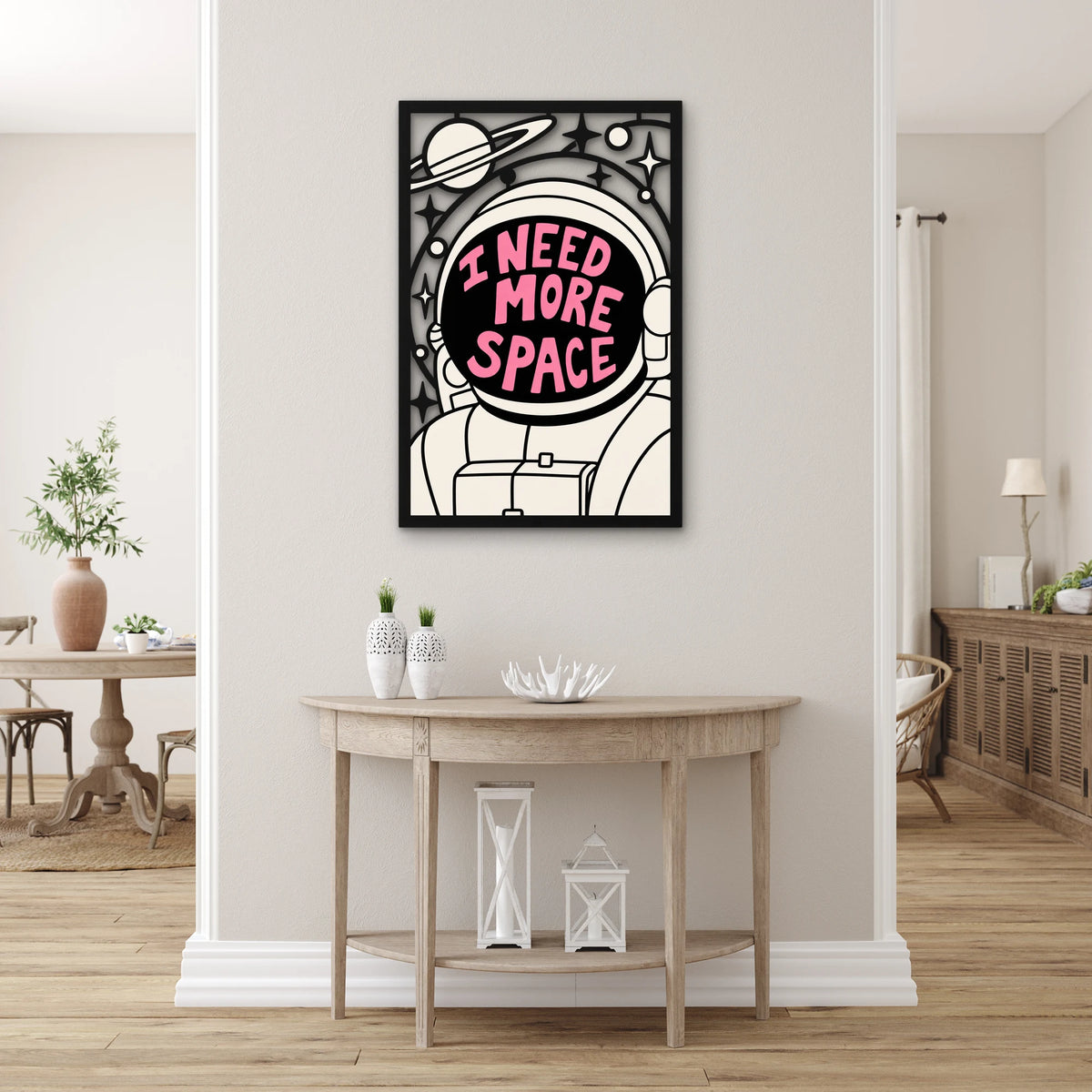 I Need More Space Astronot Metal Tablo DEC0551