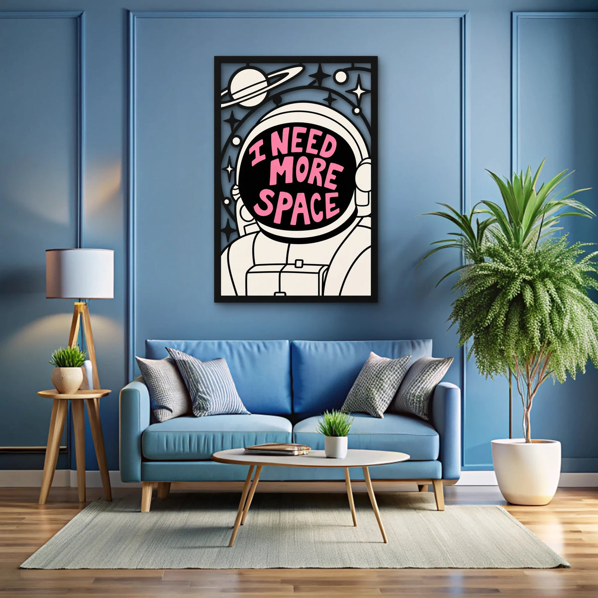 I Need More Space Astronot Metal Tablo DEC0551