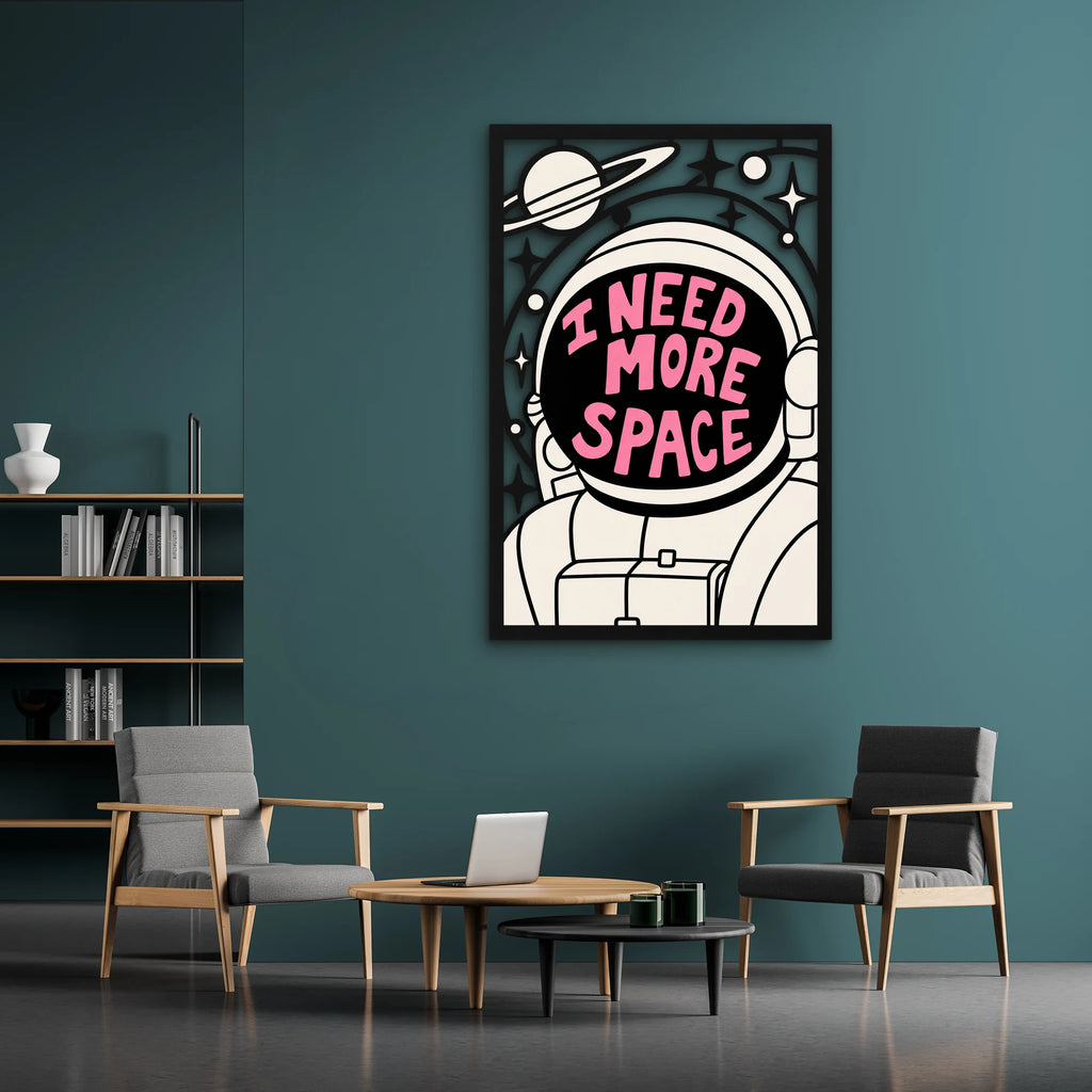 I Need More Space Astronot Metal Tablo DEC0551