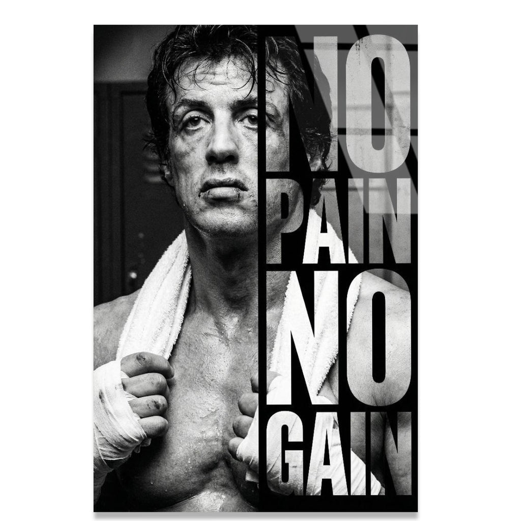 Rocky Motivasyon Cam Tablo – Boks Temalı İlham Verici Duvar Dekoru - DEG0677