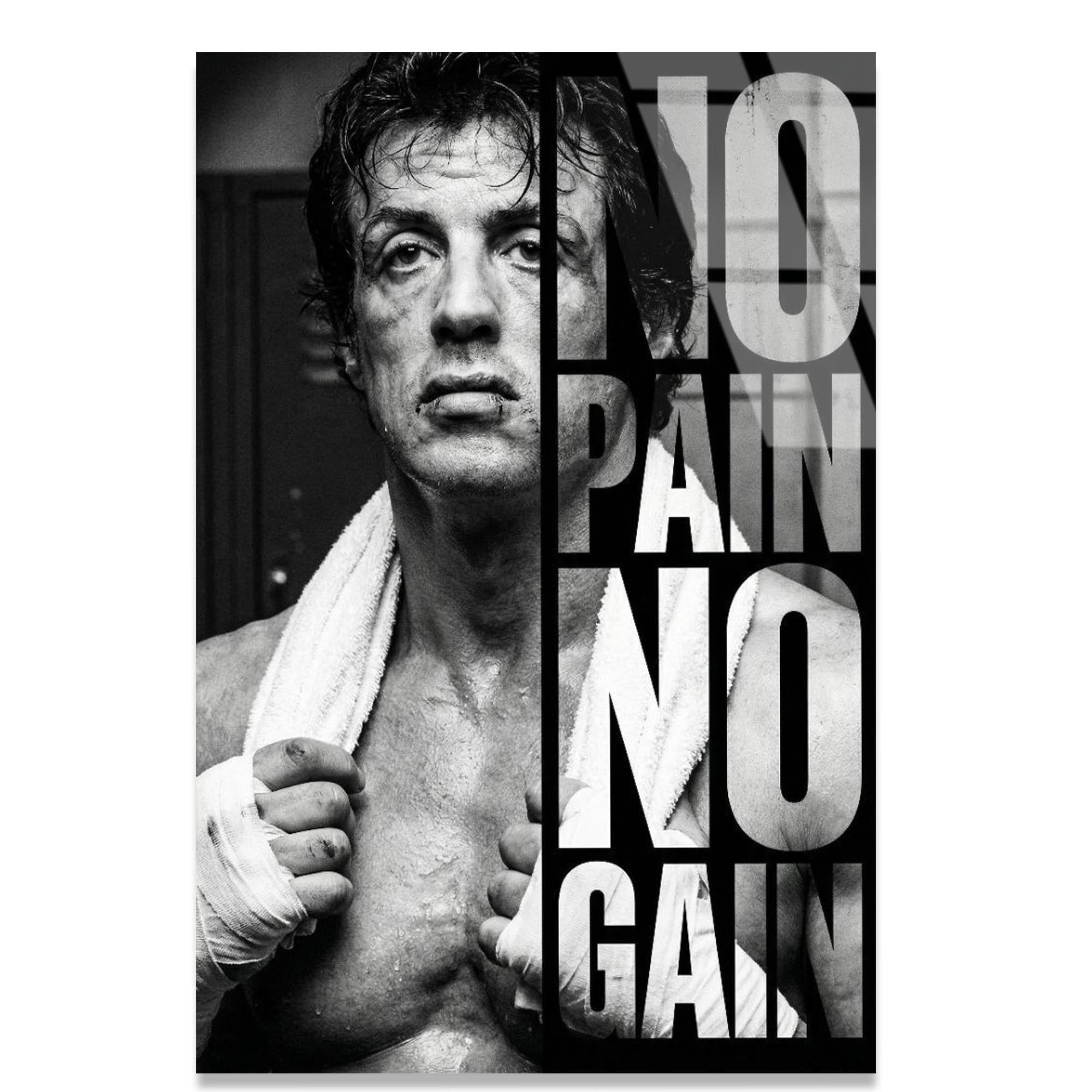 Rocky Motivasyon Cam Tablo – Boks Temalı İlham Verici Duvar Dekoru - DEG0677