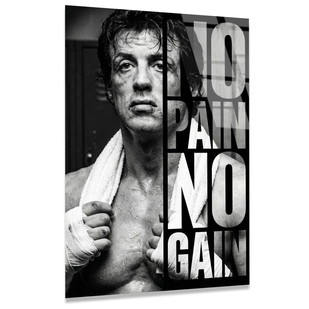 Rocky Motivasyon Cam Tablo – Boks Temalı İlham Verici Duvar Dekoru - DEG0677