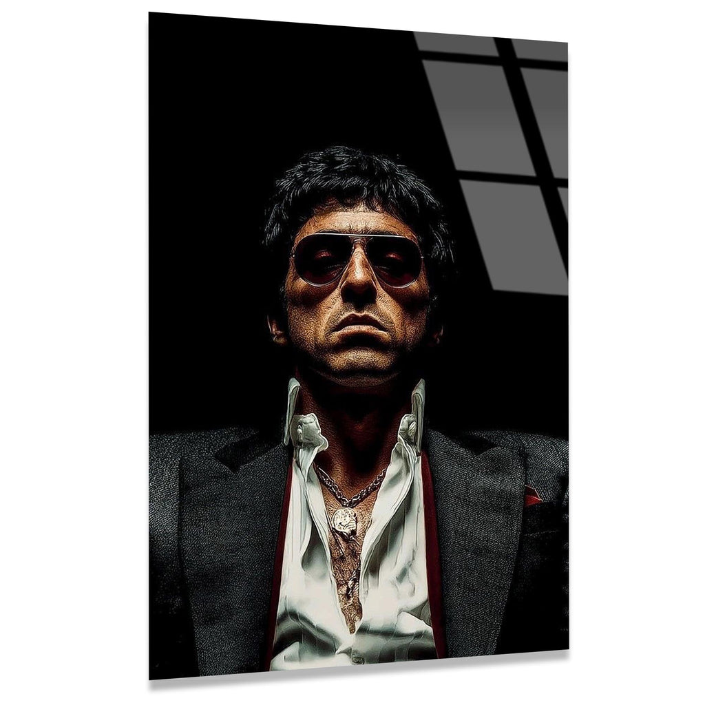 Scarface Portre Cam Tablo – Efsane Film Temalı Duvar Dekoru - DEG0679