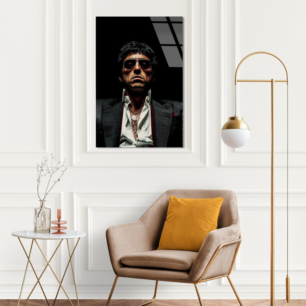 Scarface Portre Cam Tablo – Efsane Film Temalı Duvar Dekoru - DEG0679