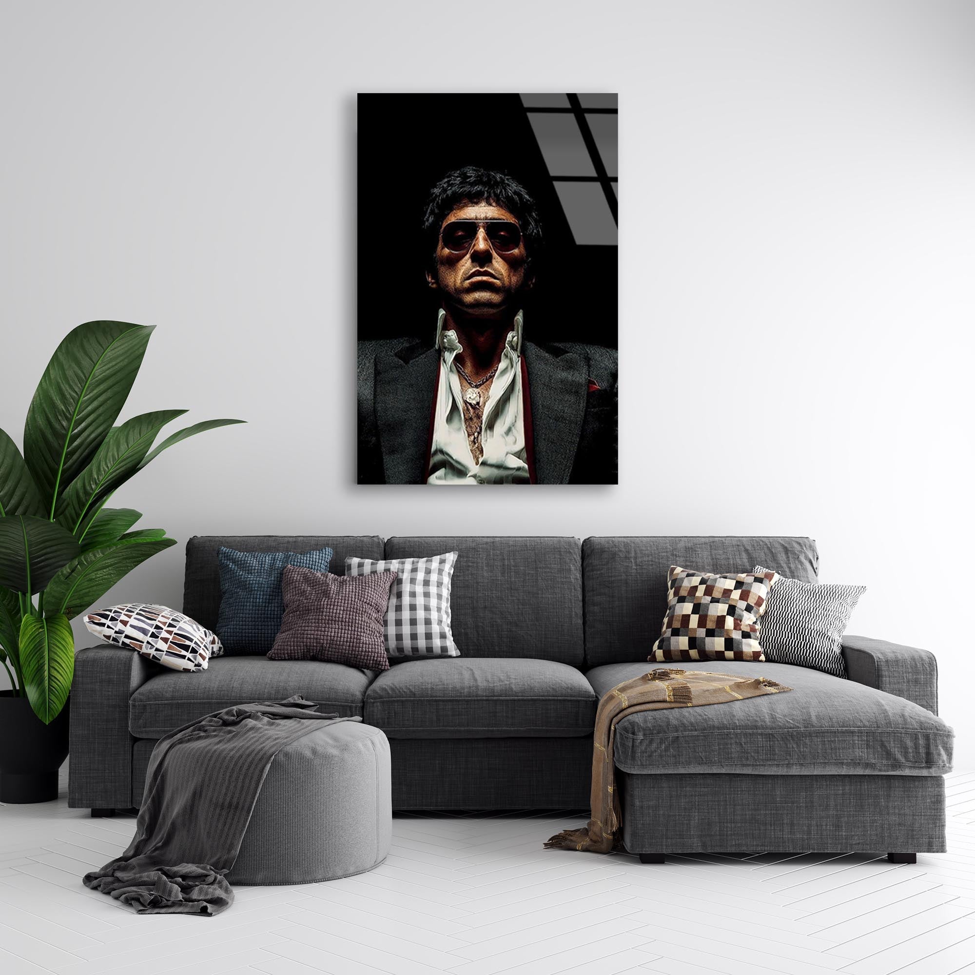 Scarface Portre Cam Tablo – Efsane Film Temalı Duvar Dekoru - DEG0679