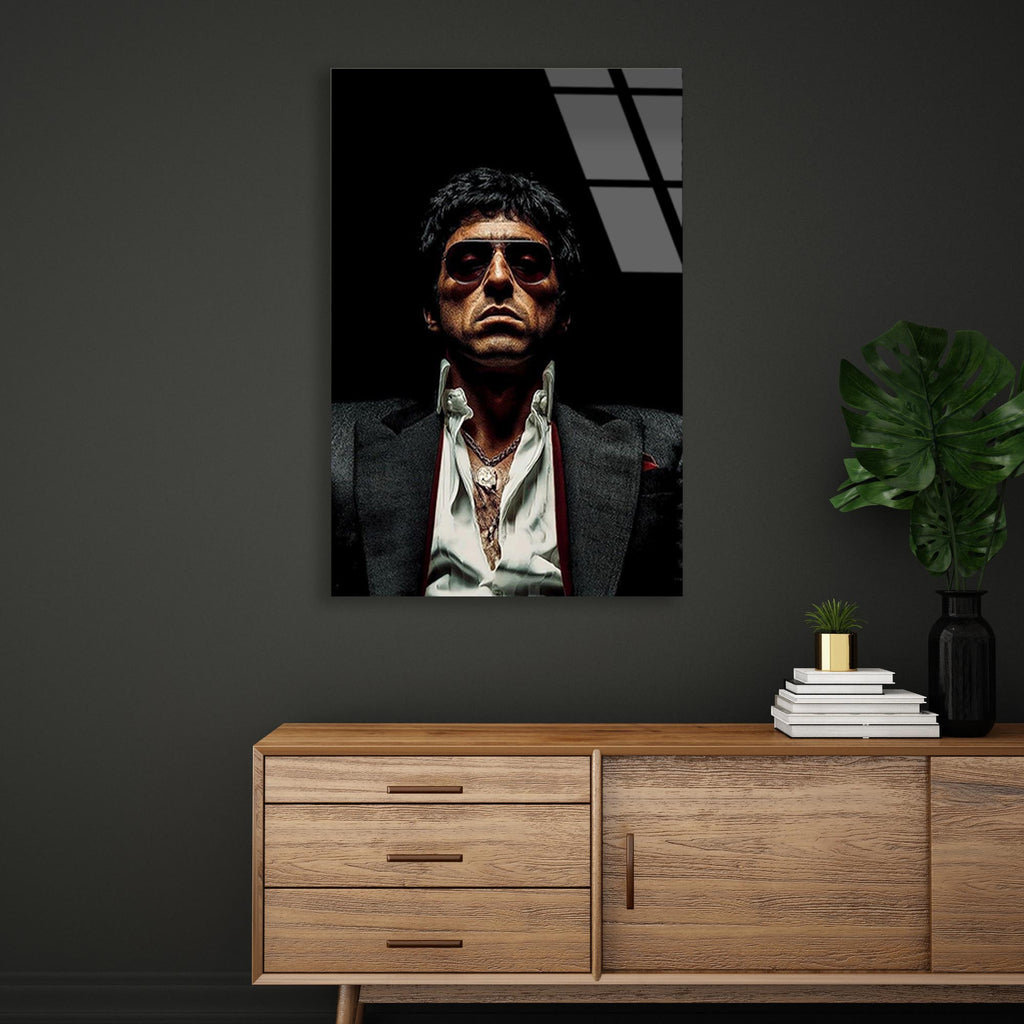 Scarface Portre Cam Tablo – Efsane Film Temalı Duvar Dekoru - DEG0679