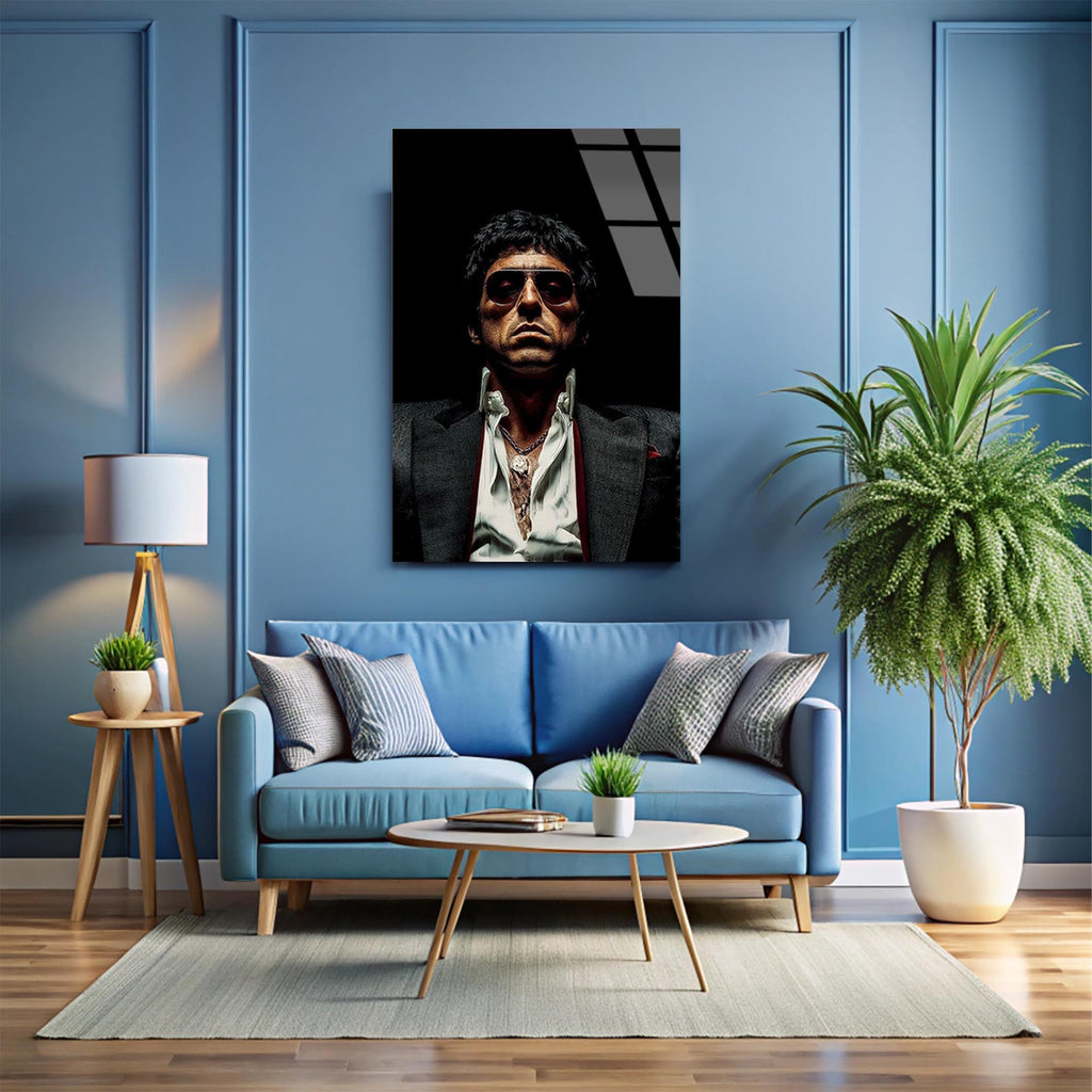 Scarface Portre Cam Tablo – Efsane Film Temalı Duvar Dekoru - DEG0679